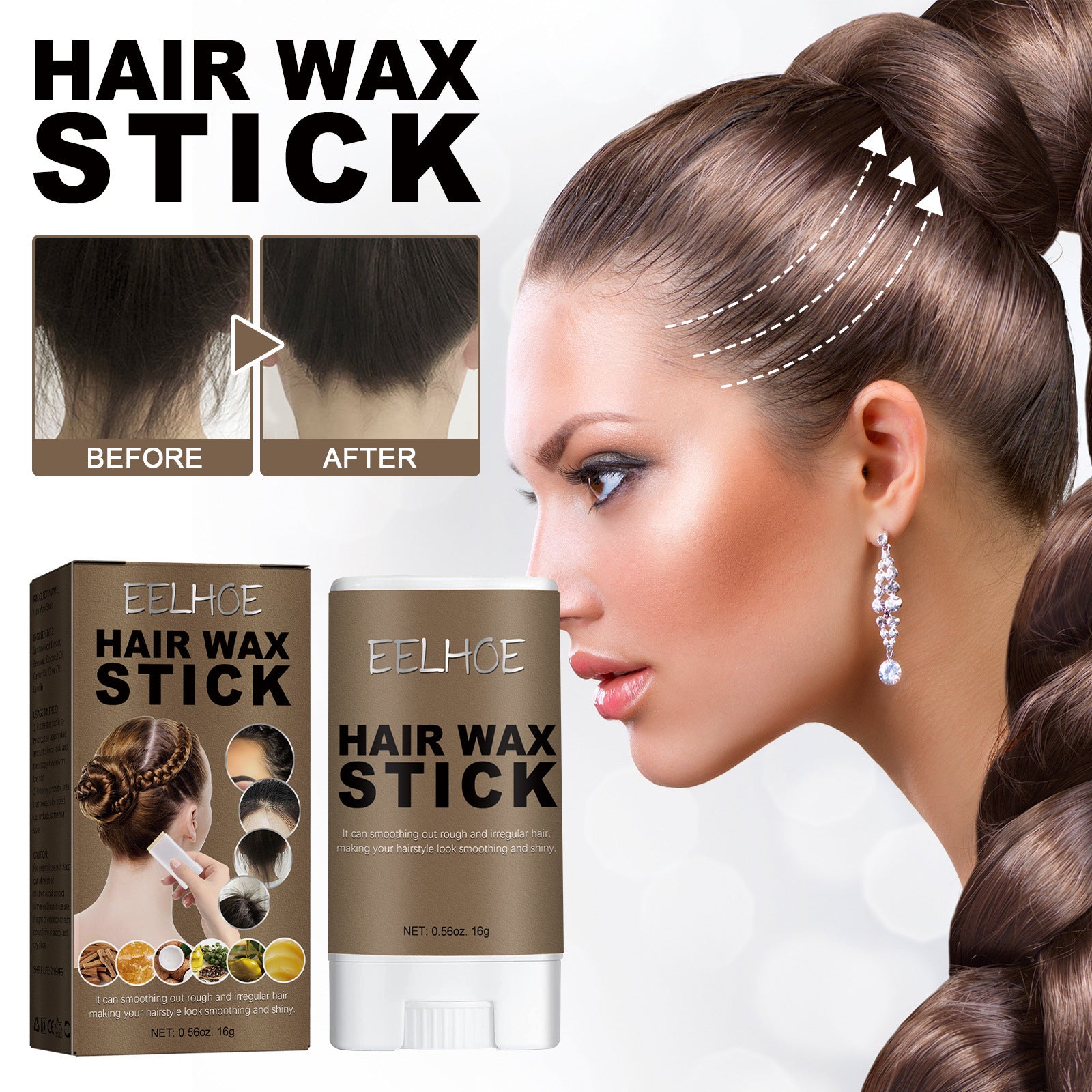 Shaping Hairstyle Lasting Styling Smooth Frizz Hair Wax Stick